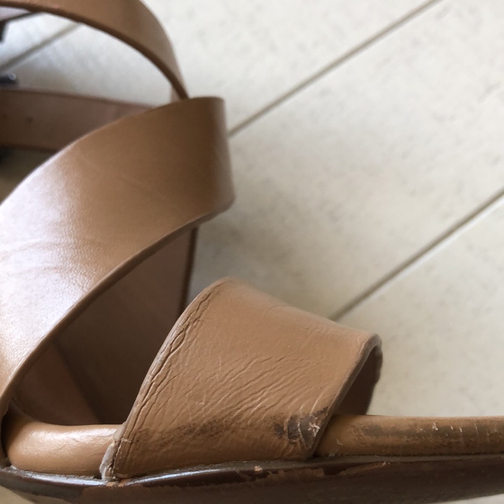Steve Madden Tan Leather Sandals SZ 6 - Picture 11 of 13
